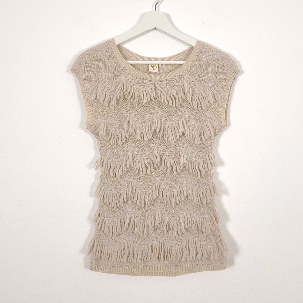 Anthropologie Yellow Bird Bohemian Fringe Knit Top
